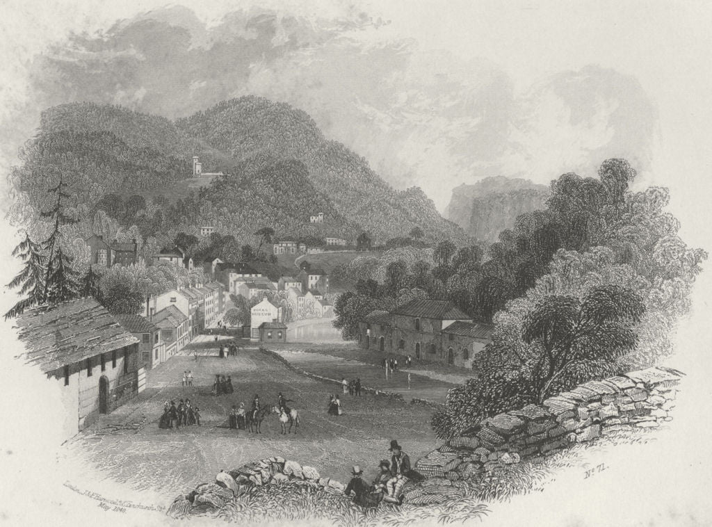 DERBYS. Matlock. Harwood 1841 old antique vintage print picture